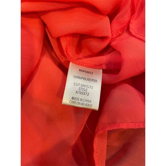 Max Studio Women's Sleeveless Orange Pleated Tie Neck Blouse Size L - Picture 8 of 10